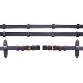 Schockemöhle Zügel Gummi/Leder mit Schnallen Schwarz/Gold Schockemöhle Zügel Gummi/Leder mit Schnallen Schwarz/Gold