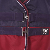 EQUITHÈME Outdoordecke Tyrex 1200D 0g mit Halbem Hals Navy/Bordeaux EQUITHÈME Outdoordecke Tyrex 1200D 0g mit Halbem Hals Navy/Bordeaux
