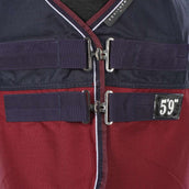 EQUITHÈME Outdoordecke Tyrex 1200D 350g mit Halsteil Navy/Bordeaux EQUITHÈME Outdoordecke Tyrex 1200D 350g mit Halsteil Navy/Bordeaux