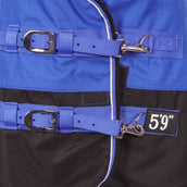 EQUITHÈME Outdoordecke Tyrex 1200D Aisance 50g mit Halbem Hals Blau/Schwarz EQUITHÈME Outdoordecke Tyrex 1200D Aisance 50g mit Halbem Hals Blau/Schwarz