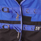 EQUITHÈME Outdoordecke Tyrex 1200D Aisance 50g mit Halbem Hals Blau/Schwarz EQUITHÈME Outdoordecke Tyrex 1200D Aisance 50g mit Halbem Hals Blau/Schwarz