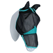 WeatherBeeta Fliegenmaske ComFiTec Deluxe Fine Mesh mit Ohren und Nase Schwarz/Türkis WeatherBeeta Fliegenmaske ComFiTec Deluxe Fine Mesh mit Ohren und Nase Schwarz/Türkis
