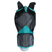 WeatherBeeta Fliegenmaske ComFiTec Deluxe Fine Mesh mit Ohren und Nase Schwarz/Türkis WeatherBeeta Fliegenmaske ComFiTec Deluxe Fine Mesh mit Ohren und Nase Schwarz/Türkis