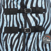 HKM Fliegendecke Zebra mit Halsteil Aqua/Schwarz HKM Fliegendecke Zebra mit Halsteil Aqua/Schwarz