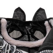 Agradi Horse Fliegenmaske Fine Mesh mit Ohren und Fransen Schwarz Agradi Horse Fliegenmaske Fine Mesh mit Ohren und Fransen Schwarz