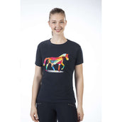 HKM T-Shirt Colourful Horse Dunkelblau