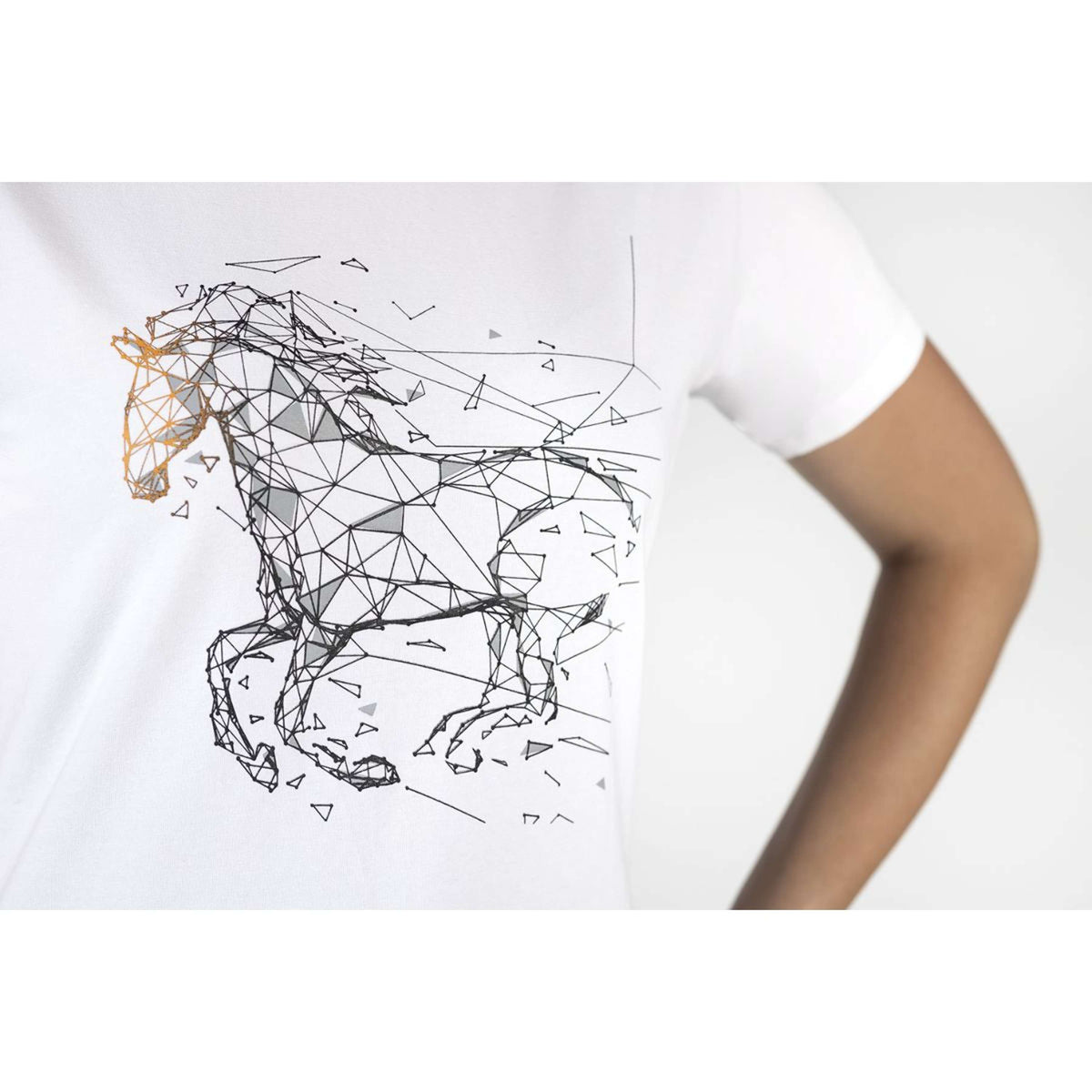 HKM T-Shirt Geometrical Horse Weiß