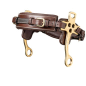 Trust Reithalfter Hackamore 16cm braun/gold Trust Reithalfter Hackamore 16cm braun/gold