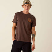 Ariat T-Shirt Strip Patriotic Badge Tee Herren Brown Heather Ariat T-Shirt Strip Patriotic Badge Tee Herren Brown Heather