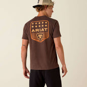 Ariat T-Shirt Strip Patriotic Badge Tee Herren Brown Heather Ariat T-Shirt Strip Patriotic Badge Tee Herren Brown Heather