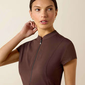Ariat T-Shirt Breathe 1/2 Zip Damen Pommel Brown Ariat T-Shirt Breathe 1/2 Zip Damen Pommel Brown
