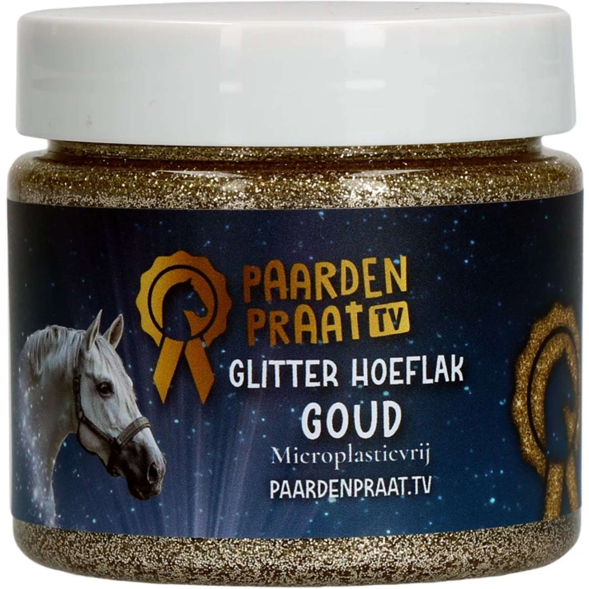 Paardenpraat Huflack Glitter Gold