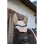 Kentucky Horsewear Fliegenhaube Wellington Softshell Beige/Altrosa Kentucky Horsewear Fliegenhaube Wellington Softshell Beige/Altrosa