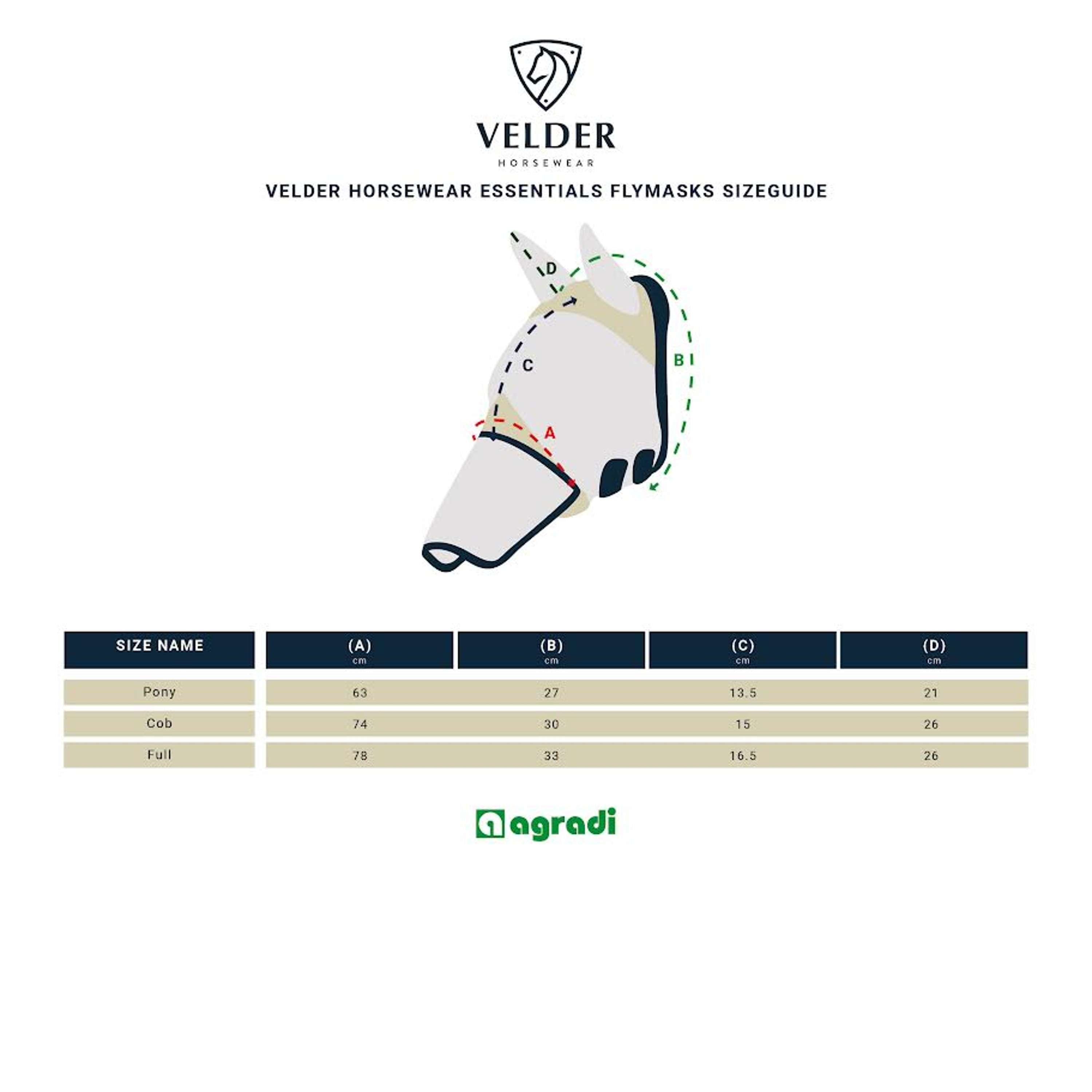 Velder Horsewear Essentials Fliegenmaske mit Ohren Sand Stone