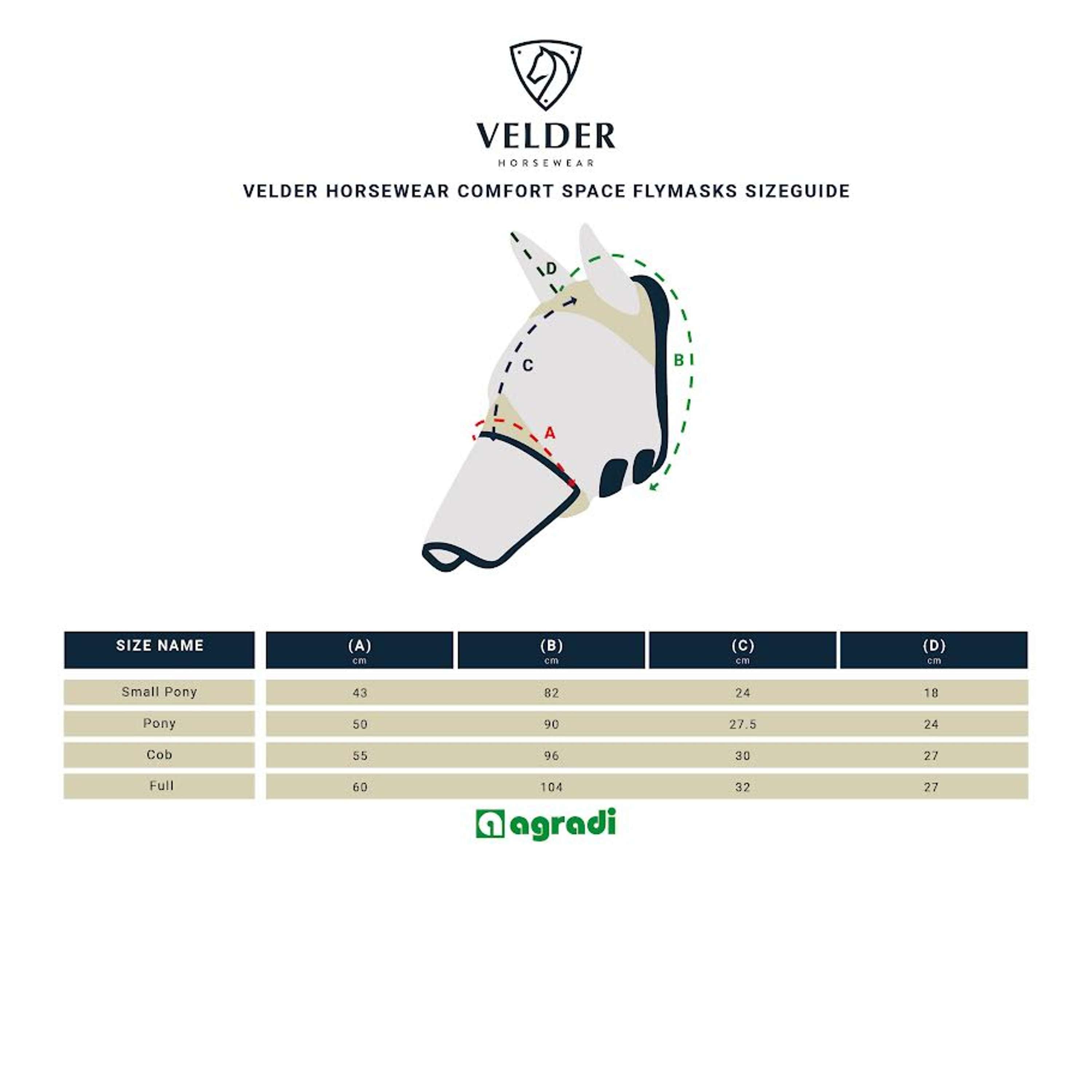 Velder Horsewear Premium Fliegenmaske Comfort Space Tan/Navy