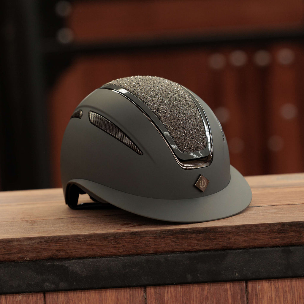 Imperial Riding Reithelm IRHOlania Deluxe Big Visor Grau