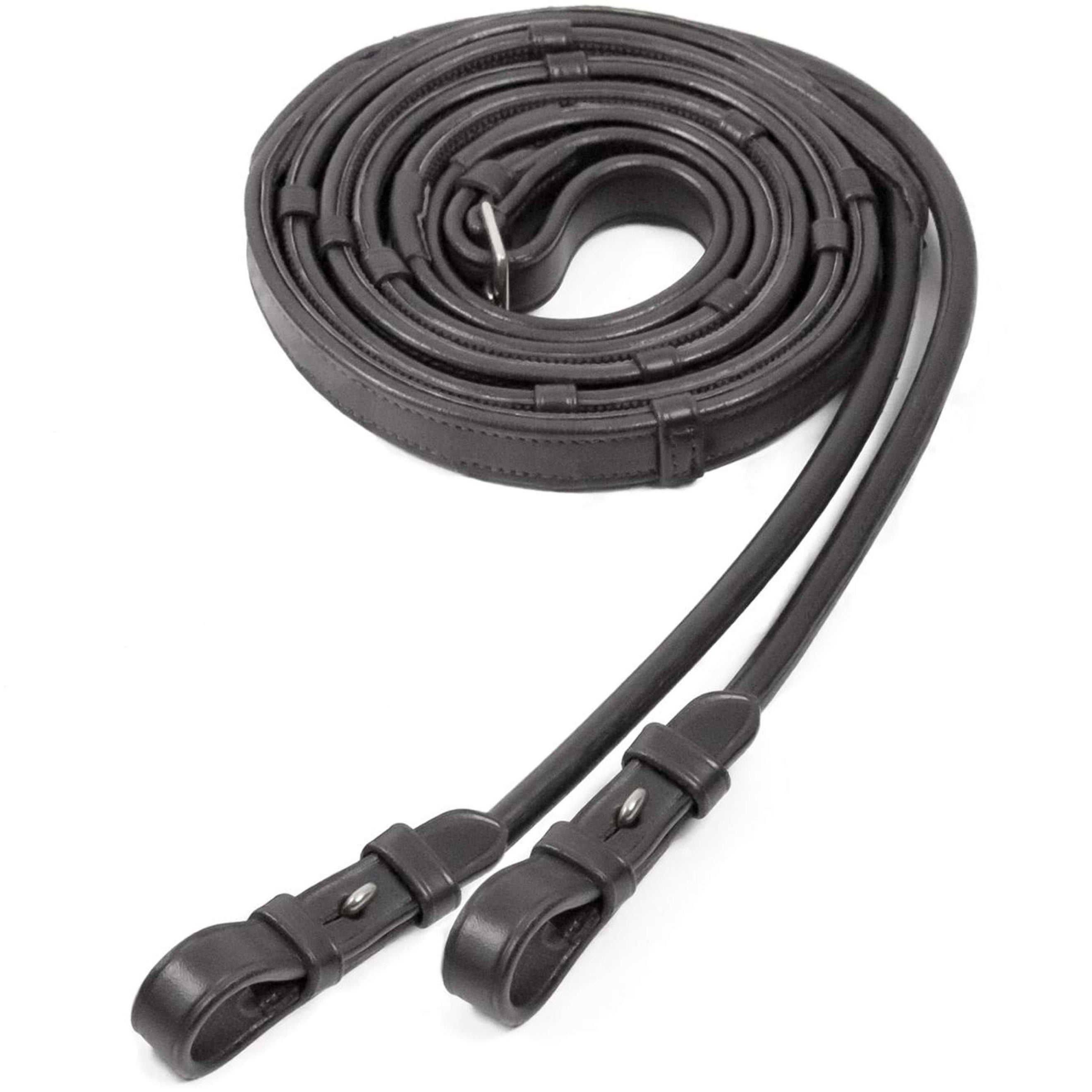 Schockemöhle Kandarenzügel Leder/Gummi Schwarz/Silber Schockemöhle Kandarenzügel Leder/Gummi Schwarz/Silber