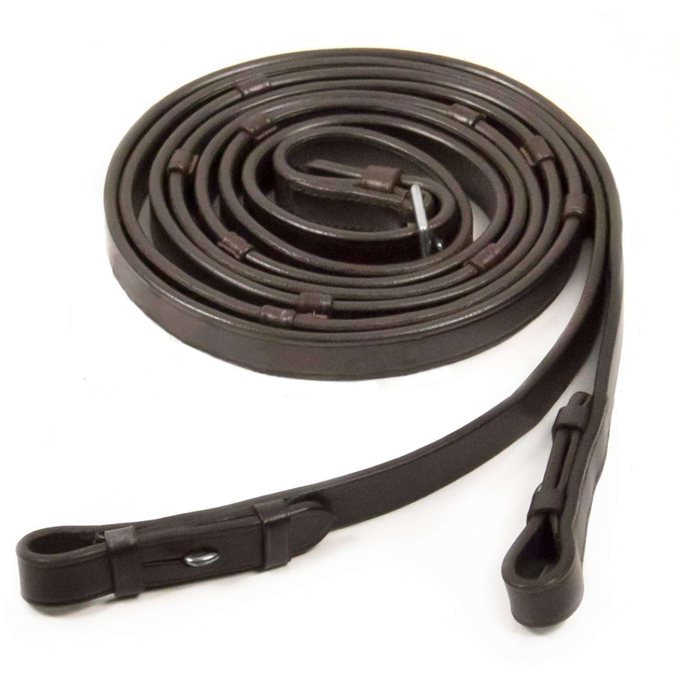 Schockemöhle Zügel Glatt Leder mit Stops Dunkelbraun/Silber Schockemöhle Zügel Glatt Leder mit Stops Dunkelbraun/Silber