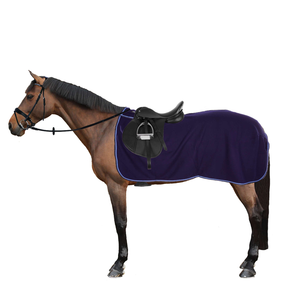 Riding World Ausreitdecke Fleece Navy/ Hell Blau