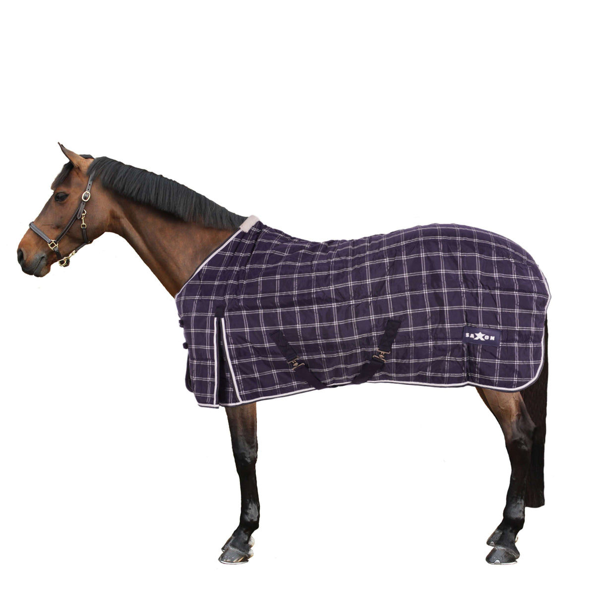 Weatherbeeta Stalldecke Saxon 1200D Stable Standard Neck Medium 200g Navy Plaid