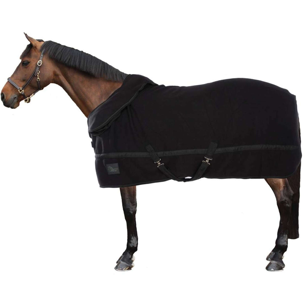 Harry's Horse Fleecedecke mit Aufrollbarem Hals Schwarz