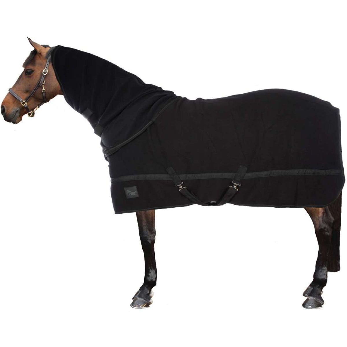Harry's Horse Fleecedecke mit Aufrollbarem Hals Schwarz