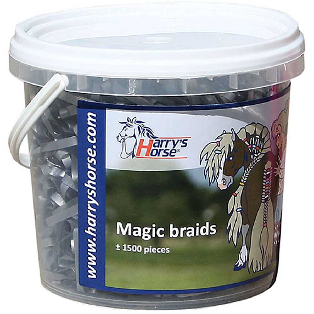 Harry's Horse Einflechtgummis Magic Braids Topf Silber