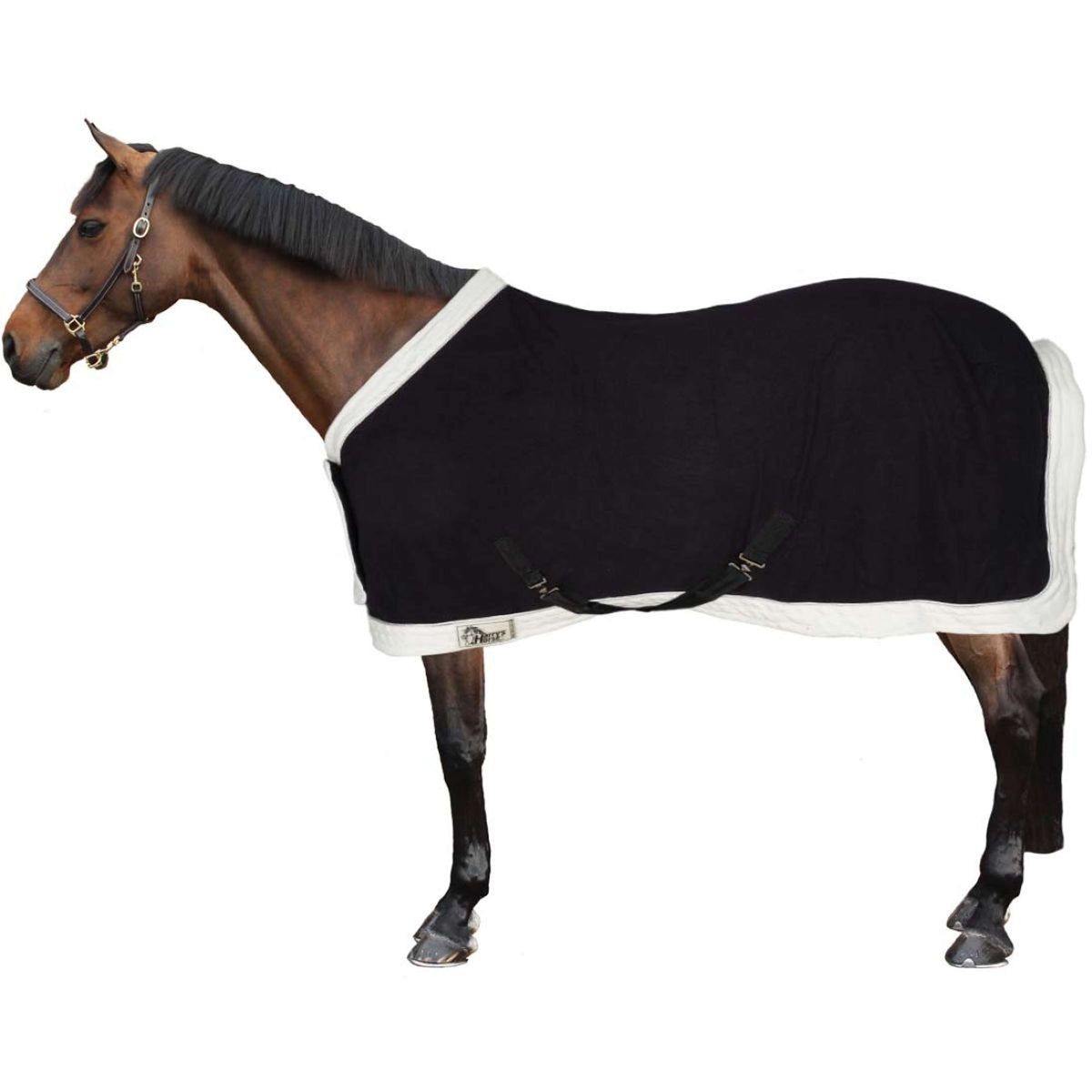 Harry's Horse Fleecedecke Purnkmodell mit Bauchlatz Schwarz