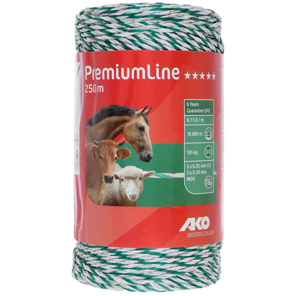 Ako Weidezaunlitze PremiumLine Weiß/Grün