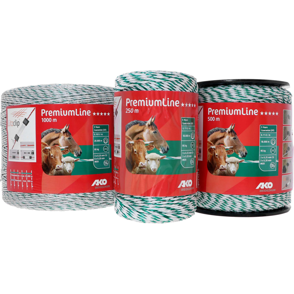 Ako Weidezaunlitze PremiumLine Weiß/Grün