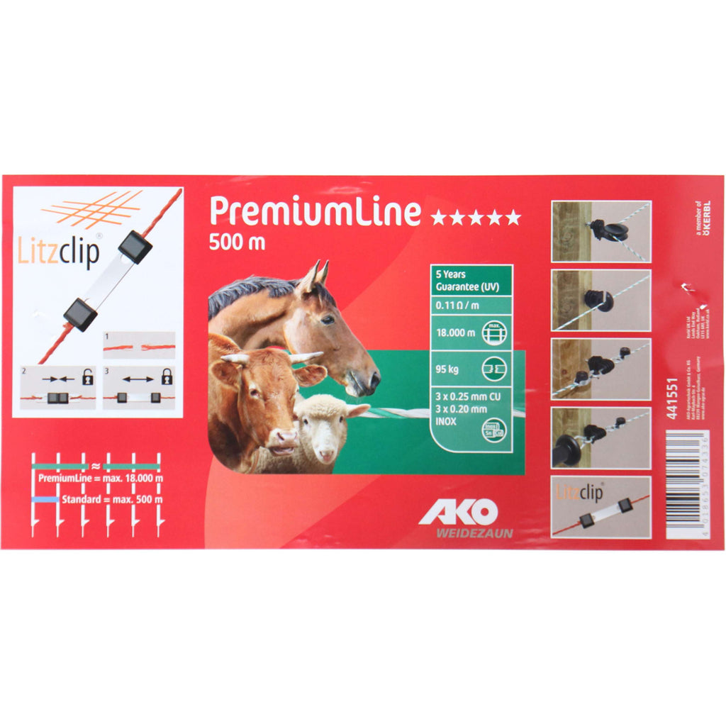 Ako Weidezaunlitze PremiumLine Weiß/Grün
