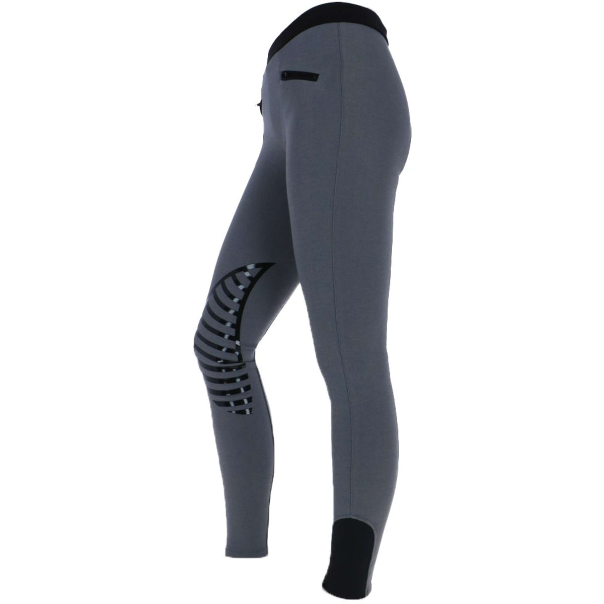 HKM Reitleggings Starlight Silikon Kniebesatz Grau/Schwarz