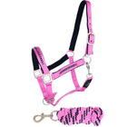 HKM Halfterset Crystal, weich unterlegt Rosa Blau