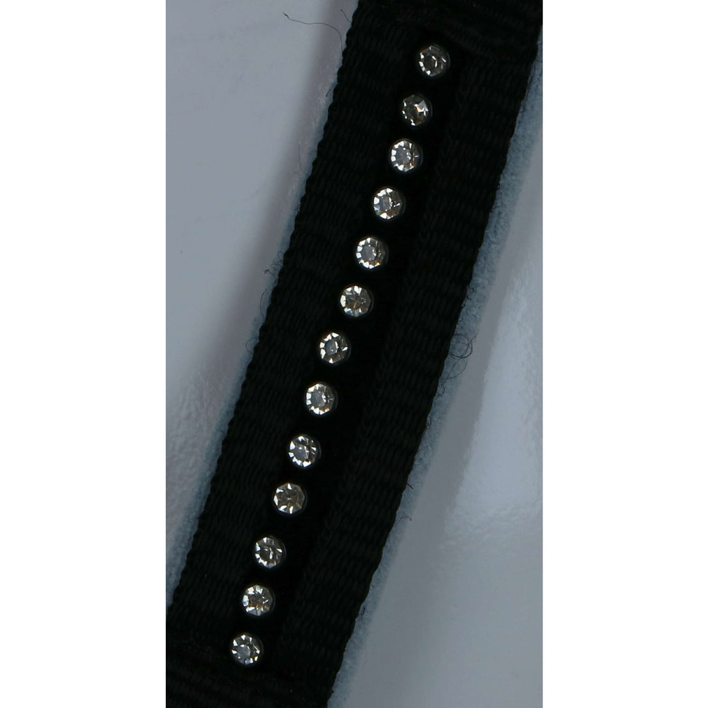 HKM Halfterset Crystal, weich unterlegt Schwarz/Grau