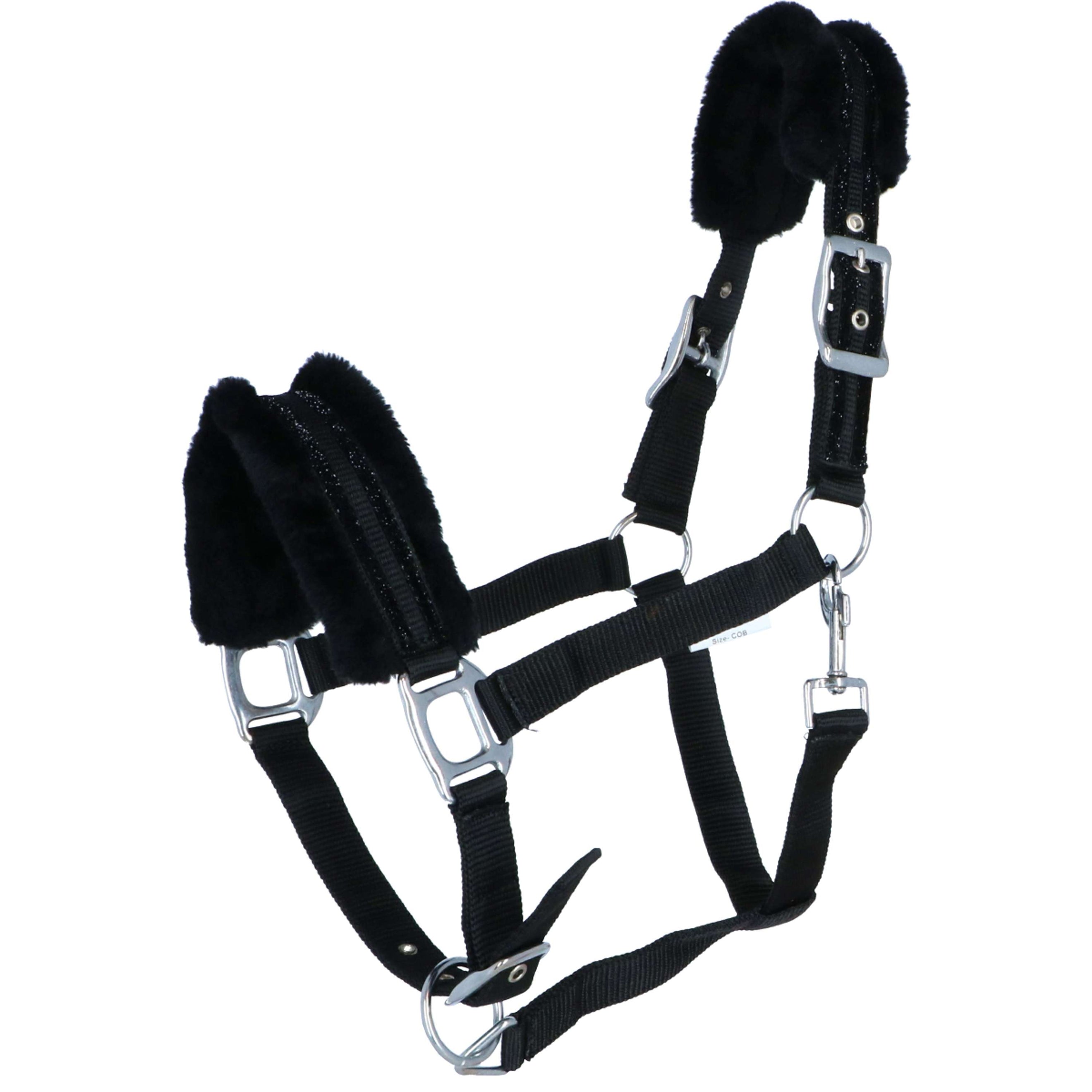 HKM Nylonhalfter Glitter mit Polarfleece Polsterung Schwarz HKM Nylonhalfter Glitter mit Polarfleece Polsterung Schwarz