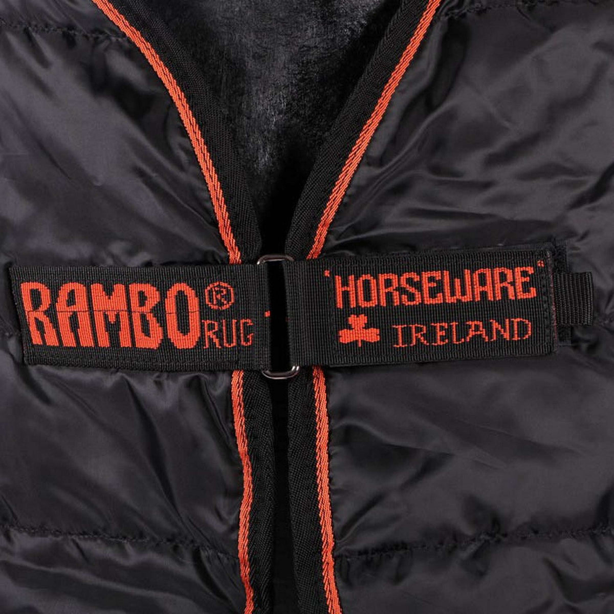 Rambo by Horseware Stable Liner Ionic 100g Schwarz/Schwarz & Orange gestreift