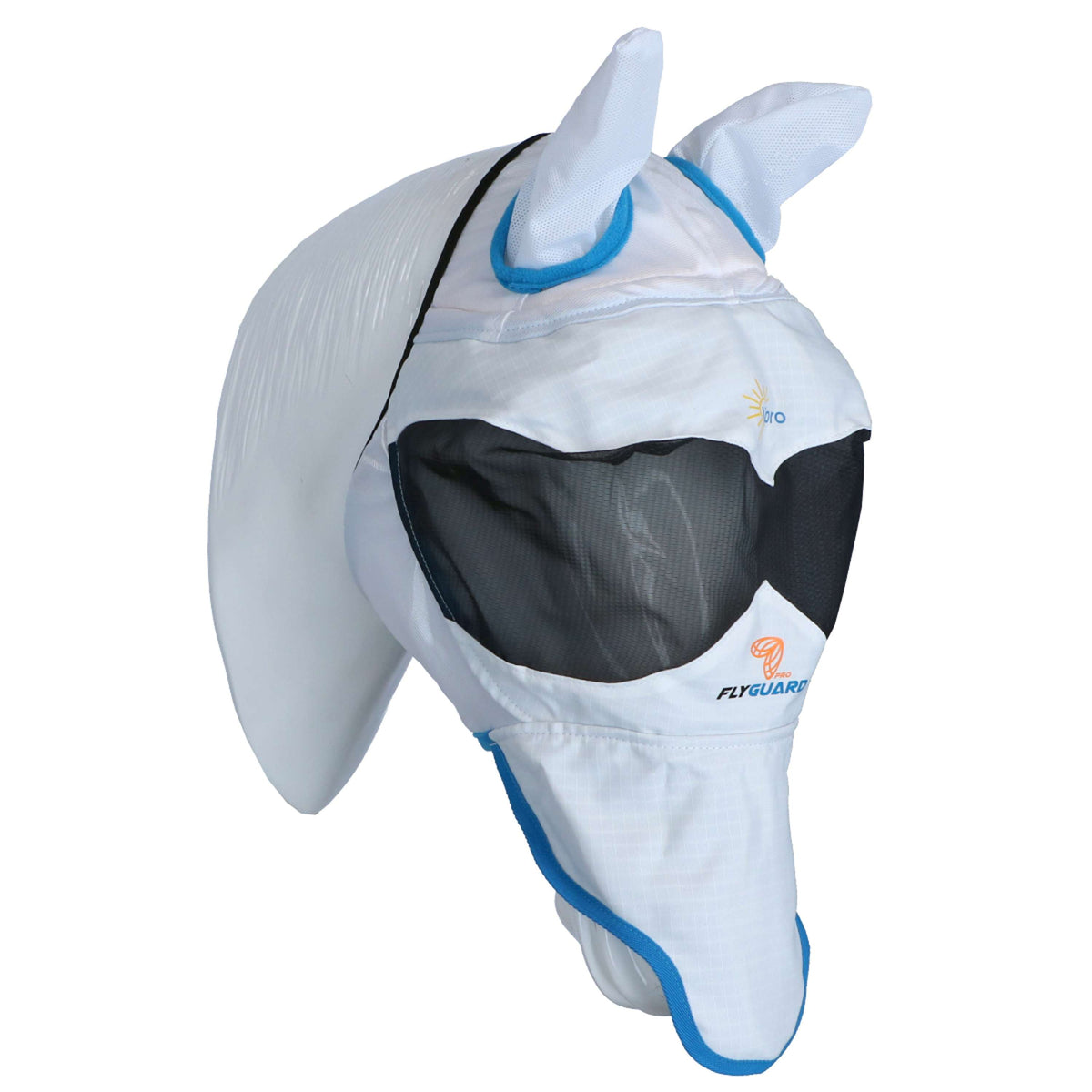 Shires Fliegenmaske mit Ohr und Nase Ultra Pro Weiß