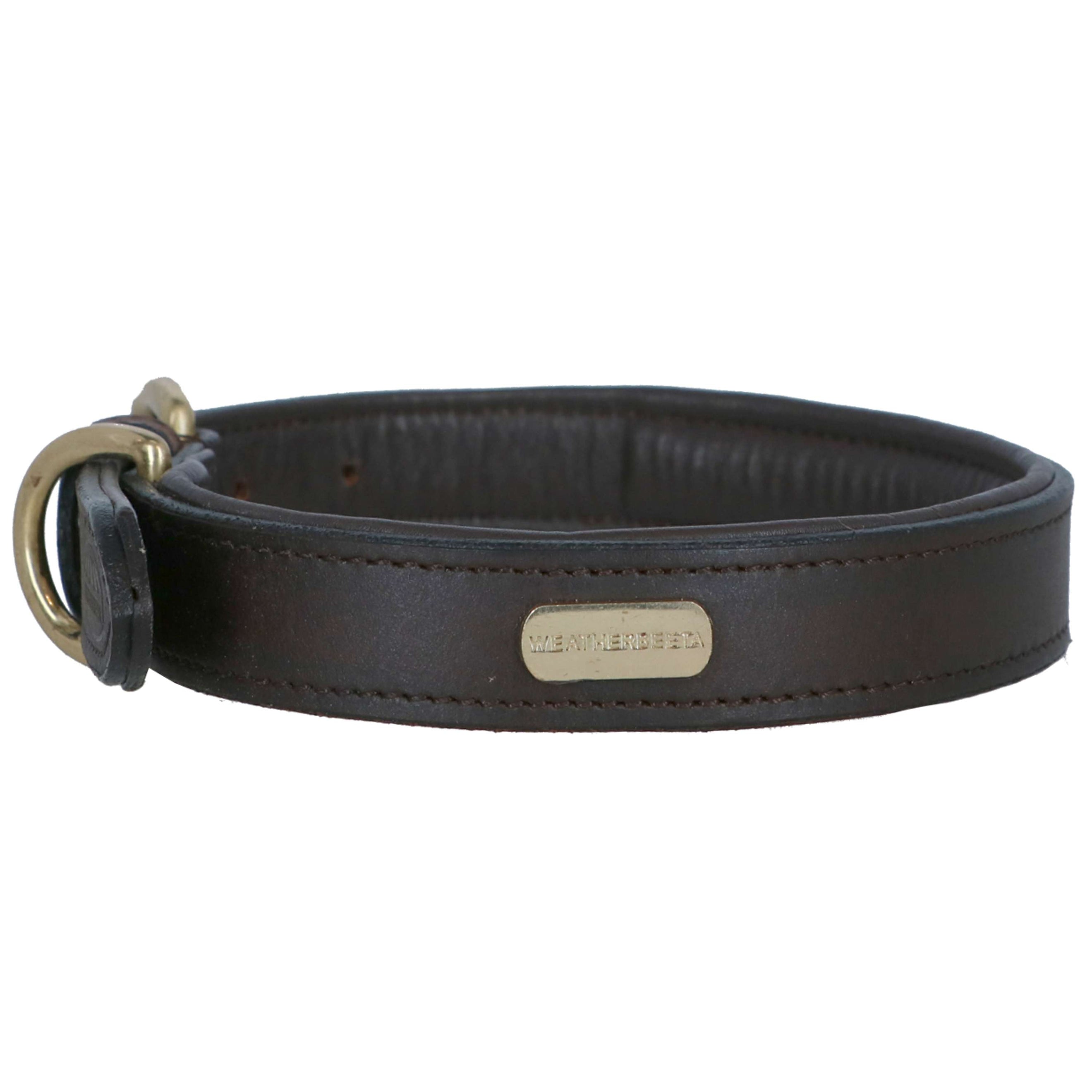 WeatherBeeta Dog Collar Padded Leather Braun