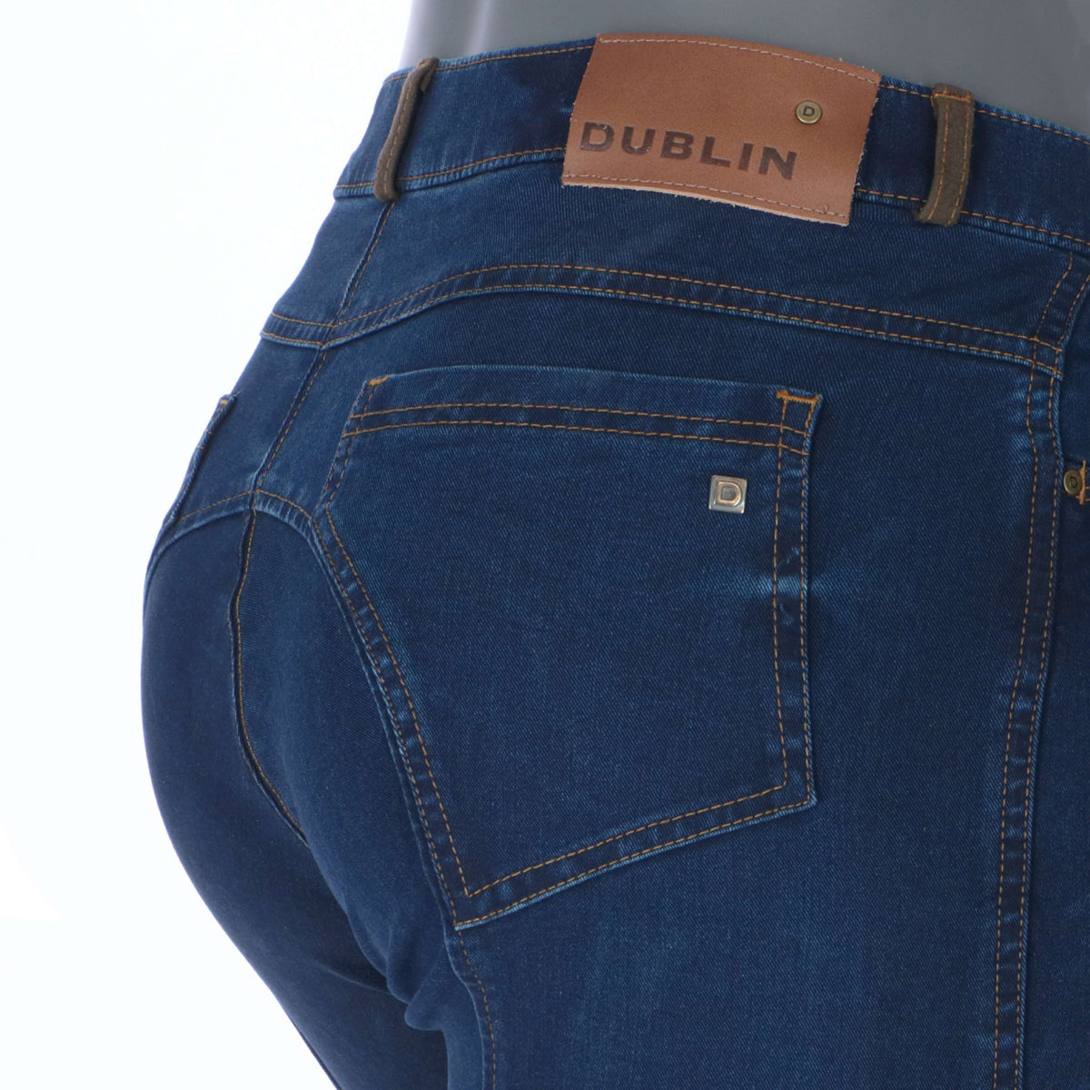 Dublin Reithose Shona Knee Patch Denim Blaue Denim