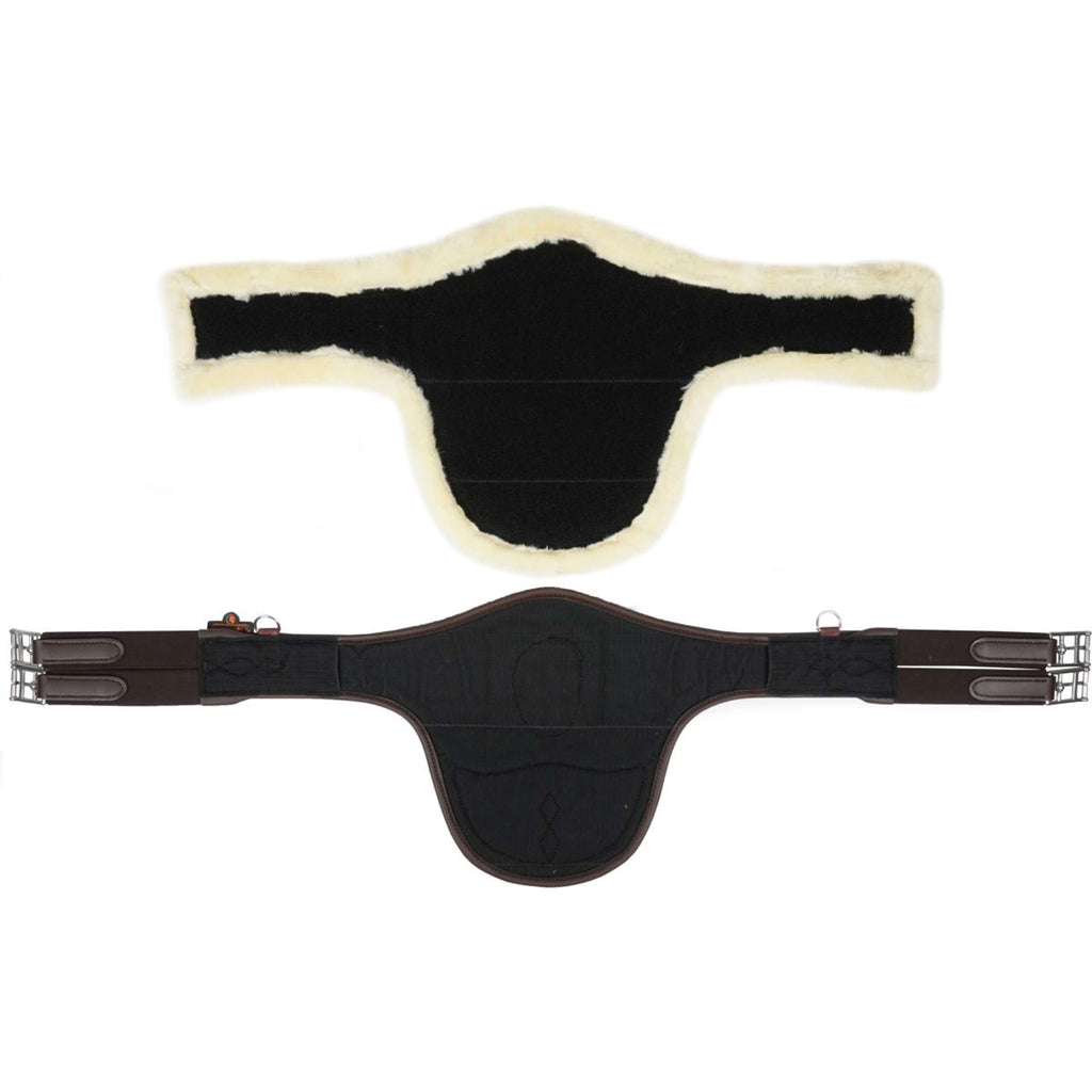 Kentucky Spring Sattelgurt Sheepskin Special Braun