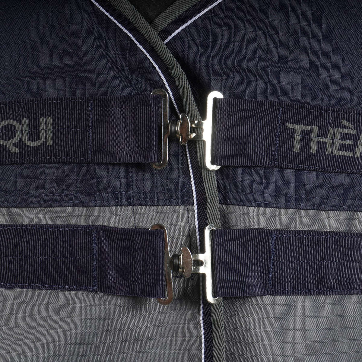 EQUITHÈME Tyrex High Neck 600D 150g Navy/Grau Dots