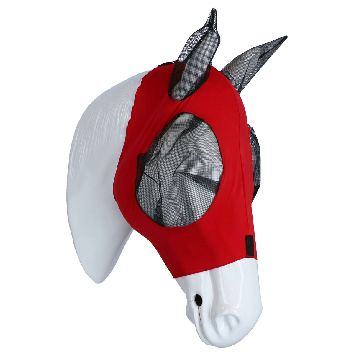 Weatherbeeta Fliegenmaske Stretch Bug Eye Saver mit Ohren rot/schwarz