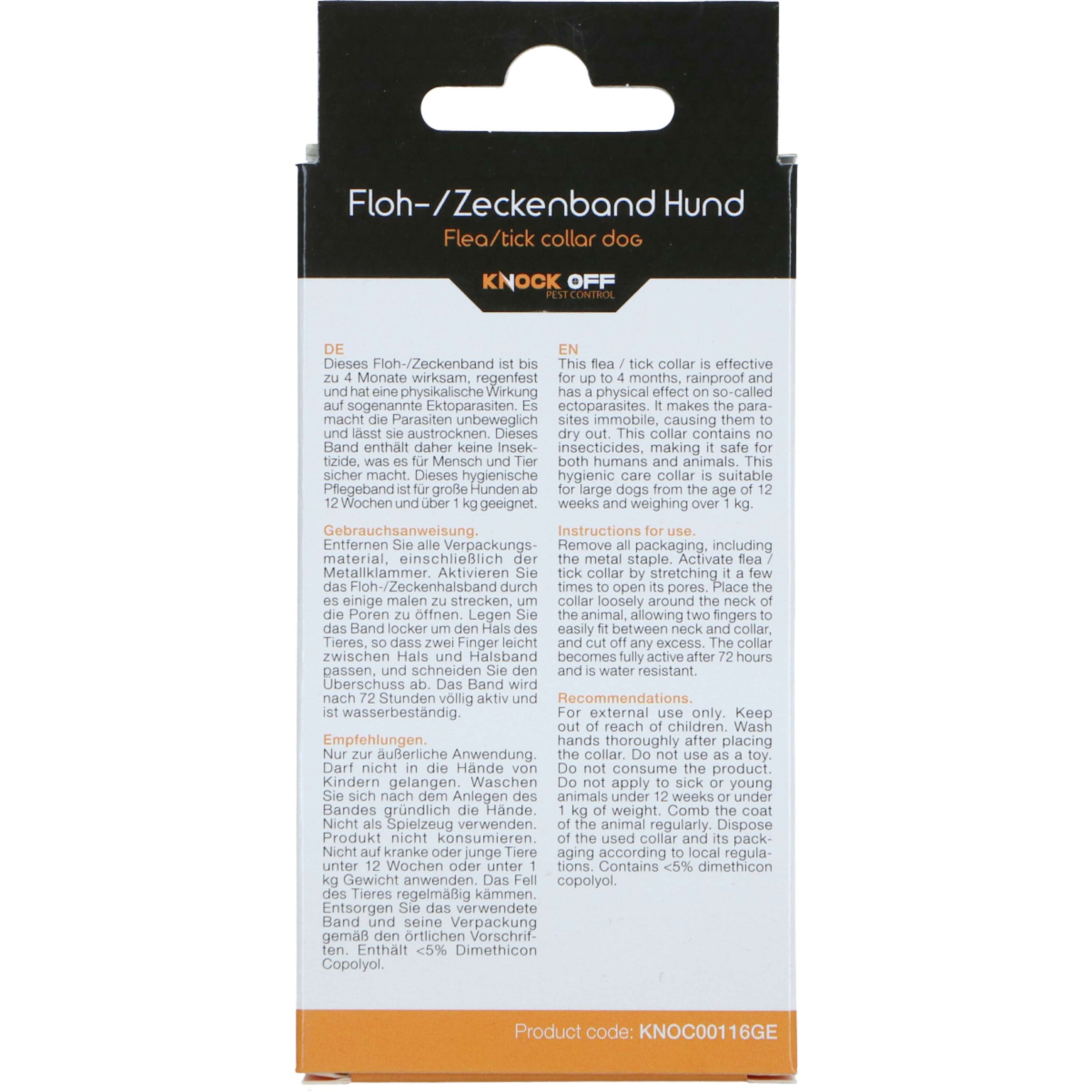 Knock Off Zecken & Flohhalsband Hund DE/EN Knock Off Zecken & Flohhalsband Hund DE/EN
