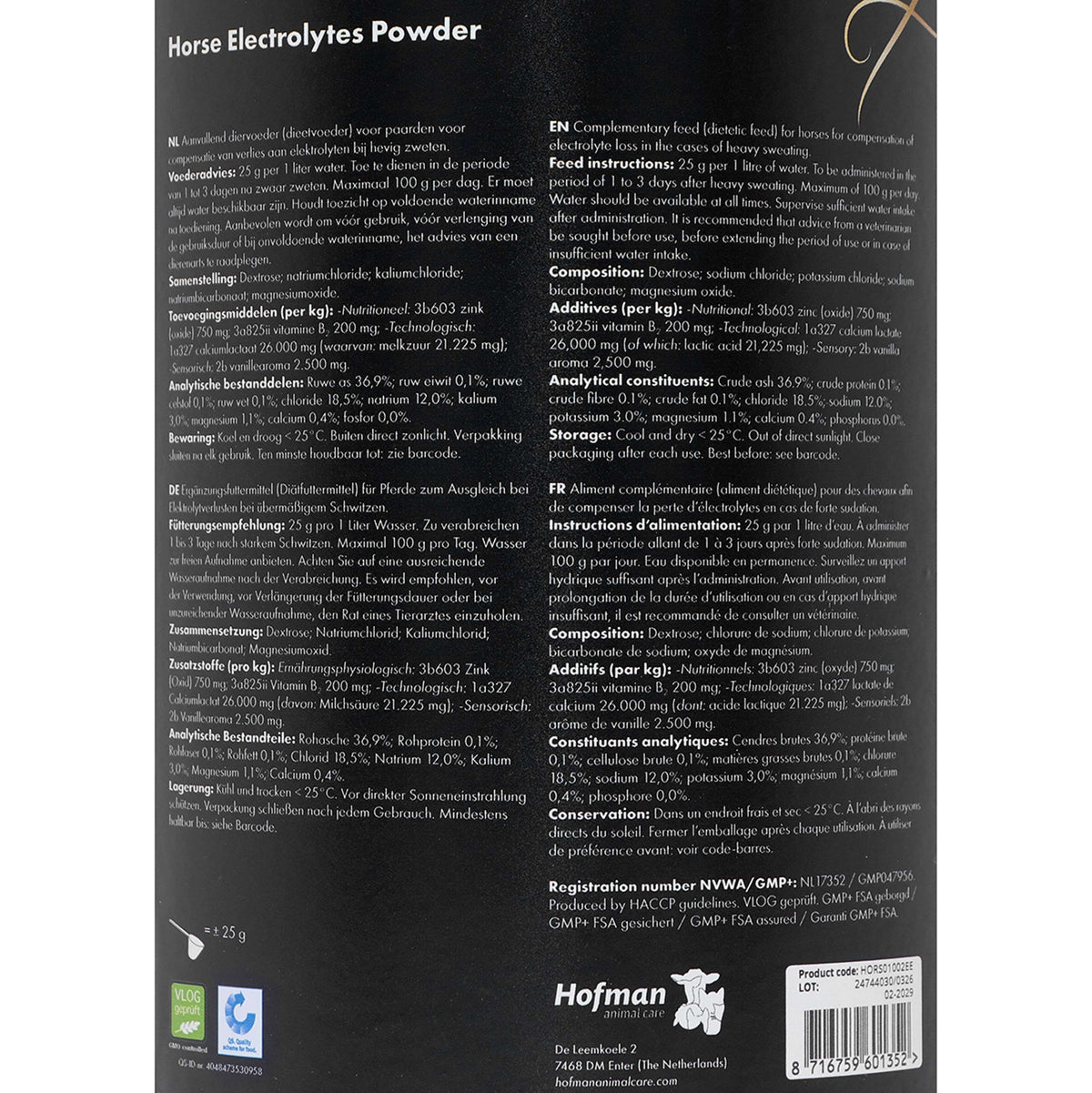 Excellent Electrolytes Pulver mit B2 Eimer