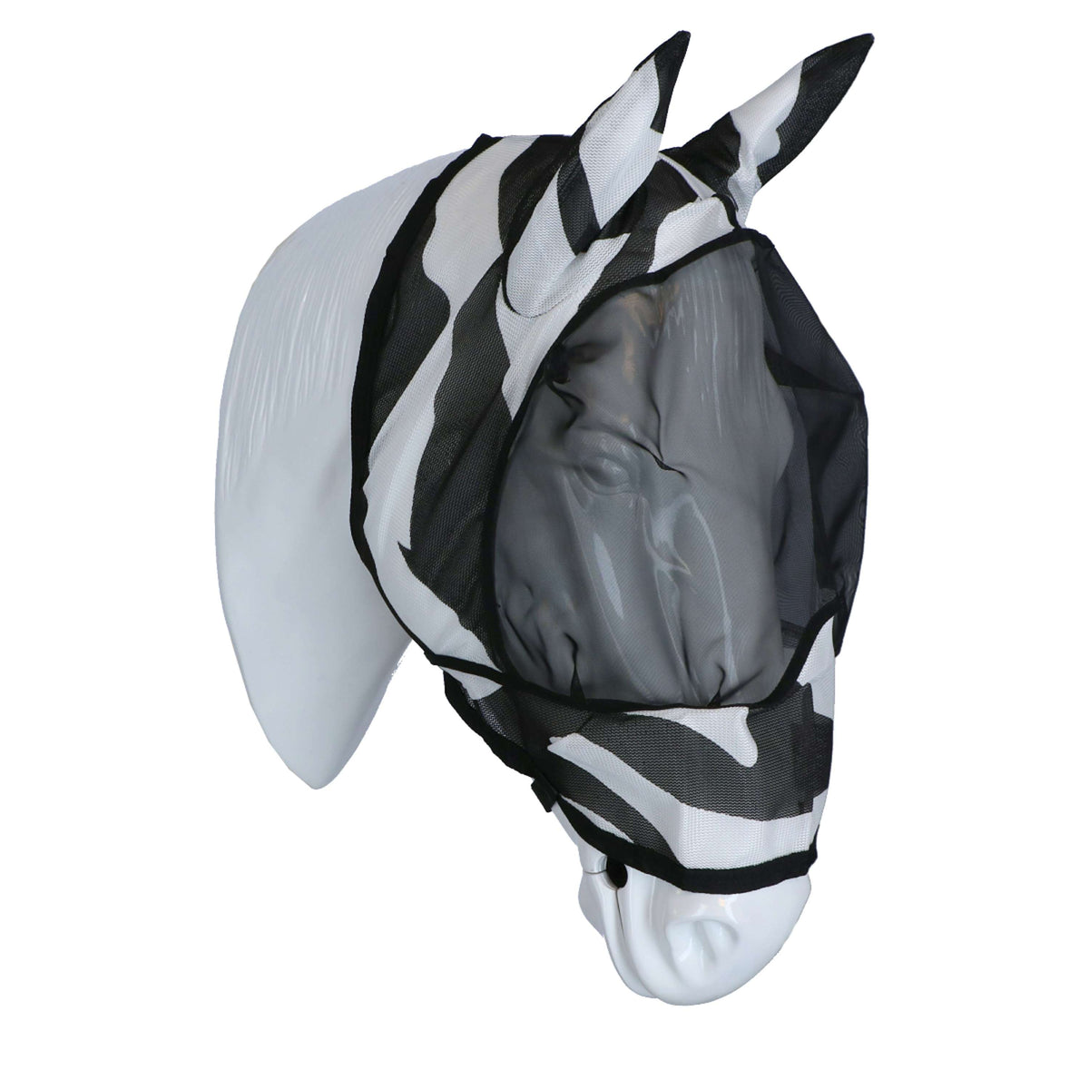 Bucas Buzz-Off Fliegenmaske Deluxe mit Ohren Zebra