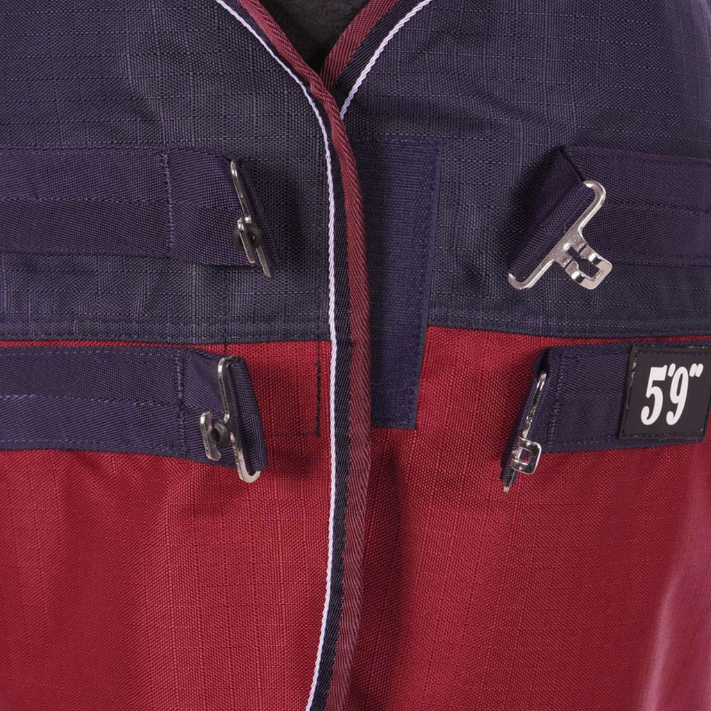 EQUITHÈME Outdoordecke Tyrex 1200D 0g mit Halbem Hals Navy/Bordeaux