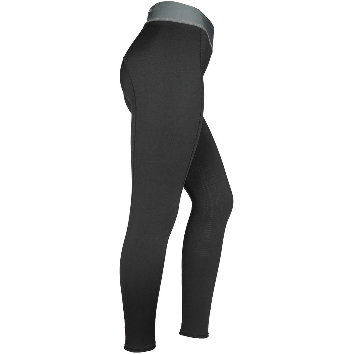 EQUITHÈME Reitleggings Tea Pull-On Silikon Kniebesatz Schwarz/Khaki