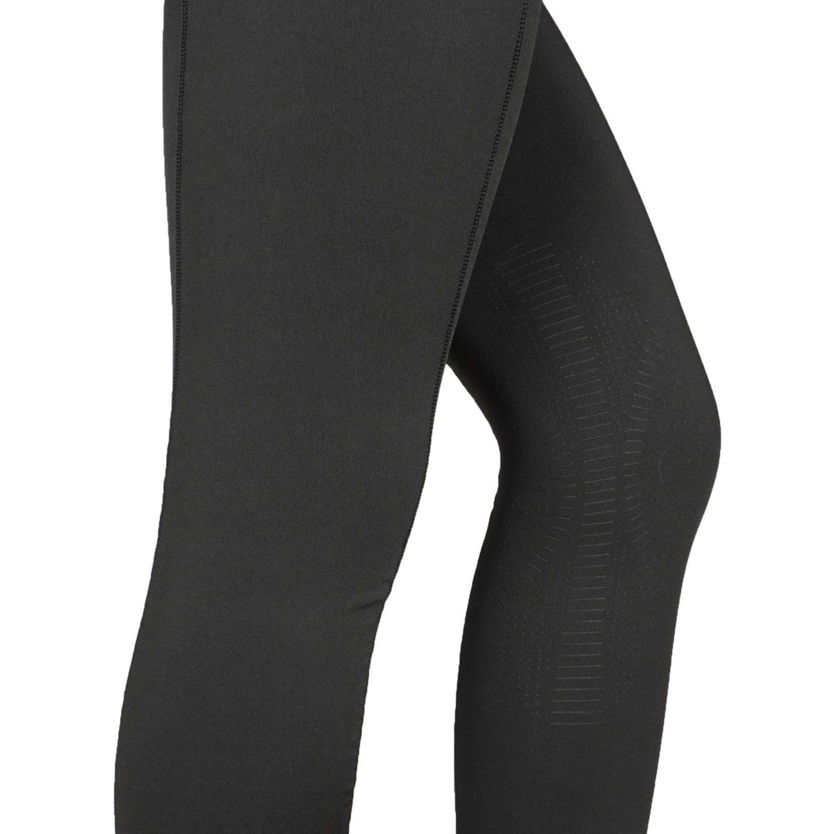 EQUITHÈME Reitleggings Tea Pull-On Silikon Kniebesatz Schwarz/Khaki