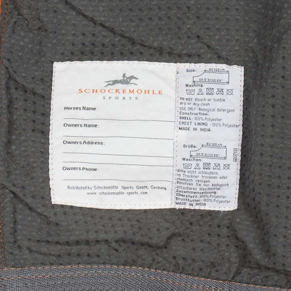 Schockemöhle Abschwitzdecke Premium Logo Fleece Orange