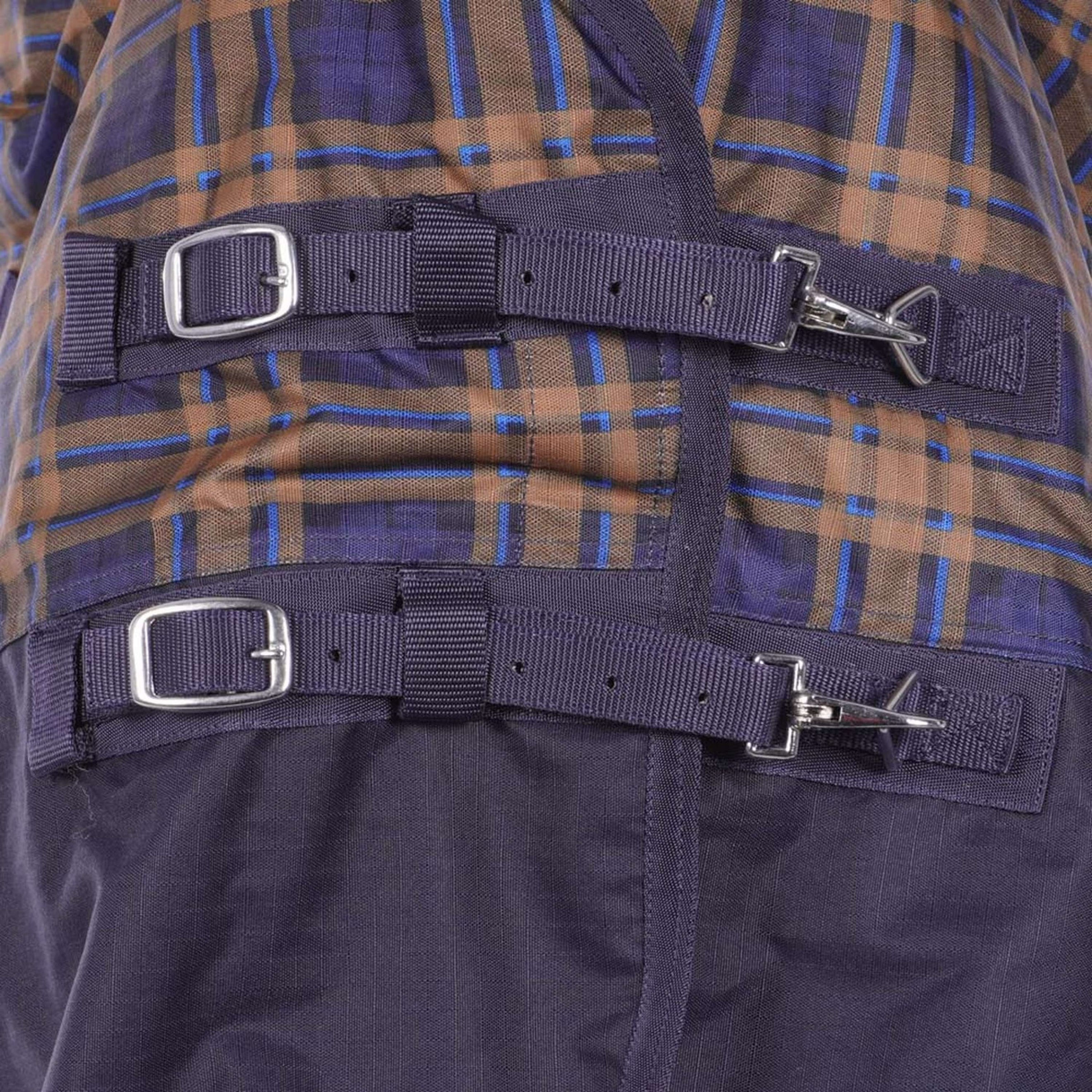 HKM High Neck Decke Providence Karo 1200D 300g Wattefüllung Navy/Braun kariert HKM High Neck Decke Providence Karo 1200D 300g Wattefüllung Navy/Braun kariert